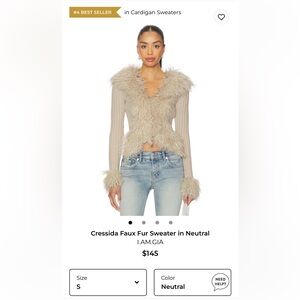 I.AM.GIA Cressida Faux Fur Sweater in Neutral Beige